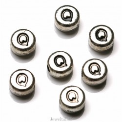 NEW! 1 Letter Q Quality Silver Plated Round Alphabet Bead 7mm ~ Ideal For Occasion Name Bracelets, Card Making & Other Craft Activities